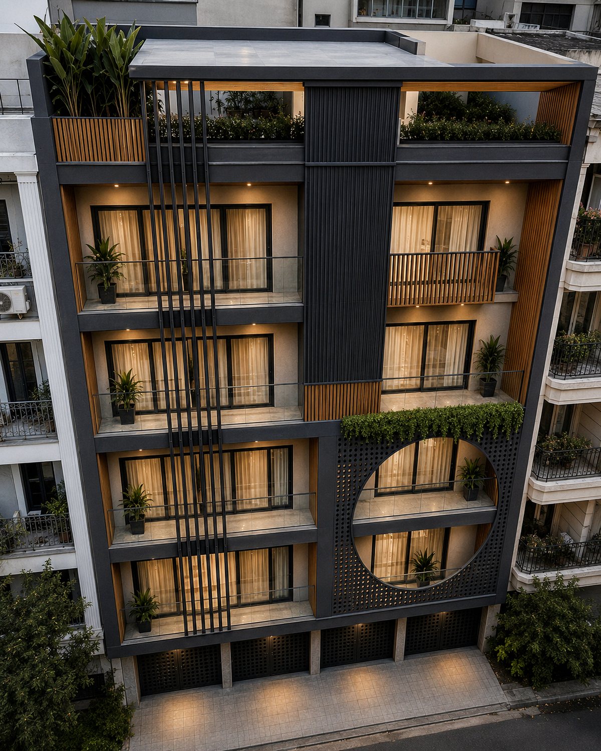 Rooftop terrace garden of the builder floor