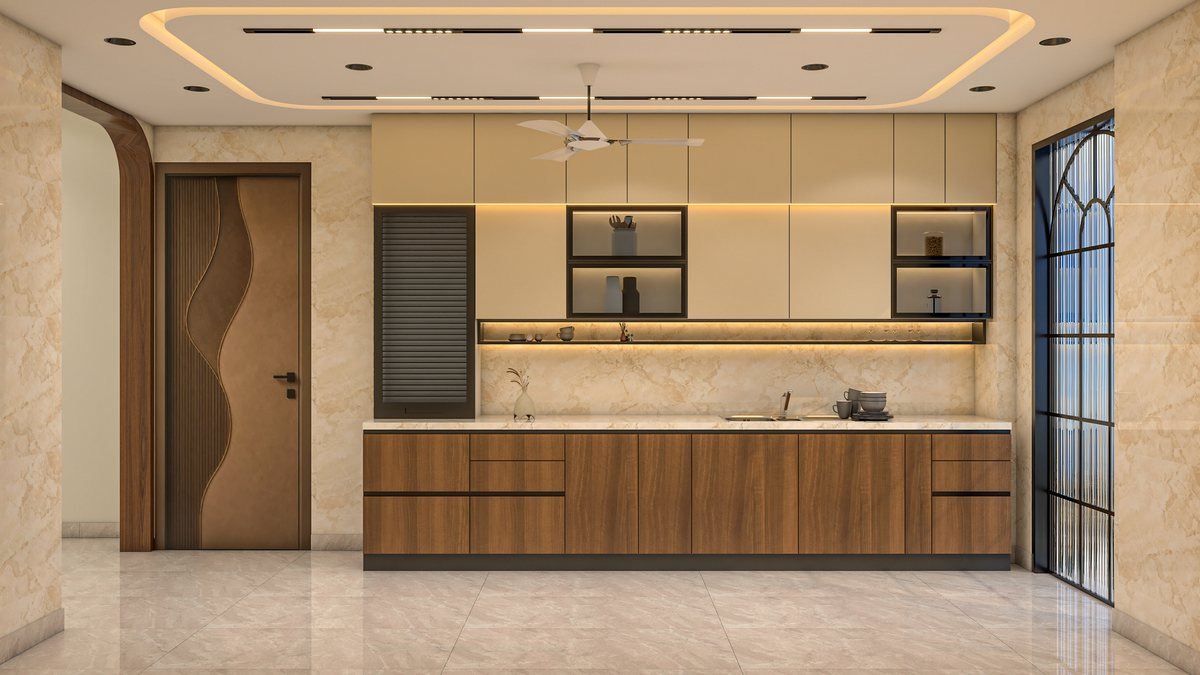 Modular kitchen with breakfast counter