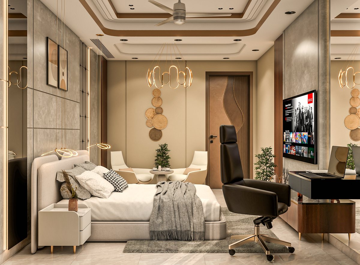 Bedroom three with study corner