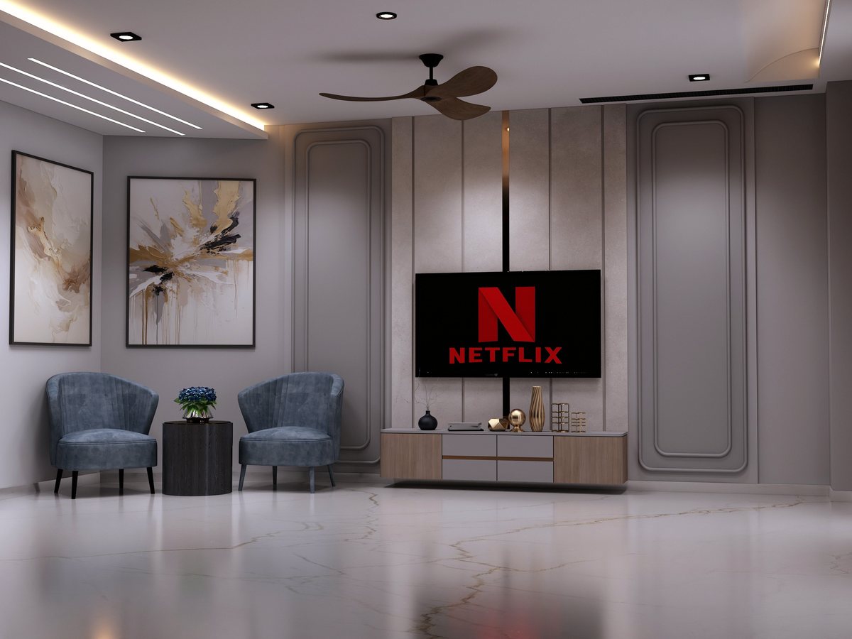 Master bedroom TV wall